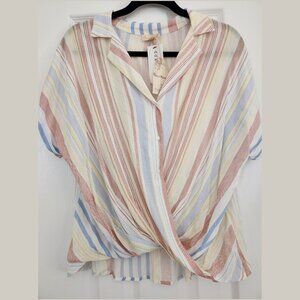 NWT Hem & Thread Twist Front Boho Blouse